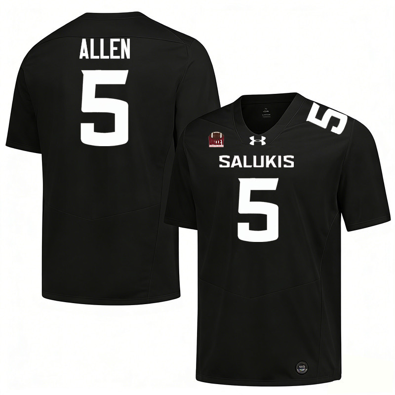 Southern Illinois Salukis #5 Chase Allen College Football Jerseys,Uniforms-Black